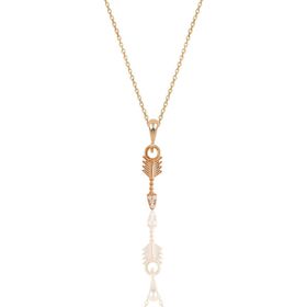 Söğütlü Silver SGTL11876 Gümüş Rose Zirkon Taşlı Ok Kolye