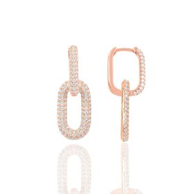 Söğütlü Silver SGTL12113 Rose Zirkon Taşlı Sallantılı Trend 925 Ayar Gümüş Küpe