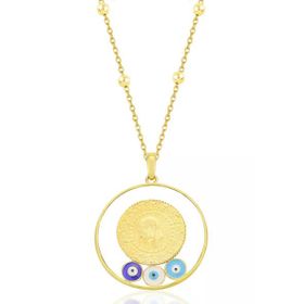 Söğütlü Silver SGTL12295GOLD Gümüş Kolye