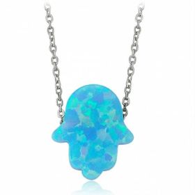 Söğütlü Silver SGTL1739 925 Ayar Gümüş Opal Taşlı El Mira Kolyesi