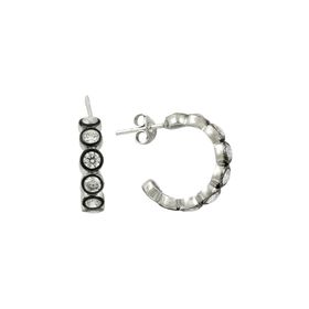 Söğütlü Silver SGTL1875 925 Ayar Gümüş Zirkon Taşlı Rodyumlu Halka Kadın Küpe