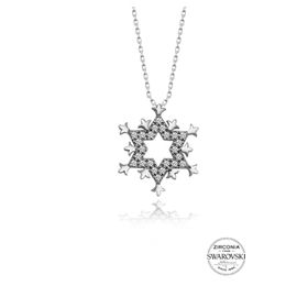 Söğütlü Silver SGTL20539 Gümüş Swarovski Taşlı Pırlanta Modeli Kadın Kartanesli Kolye