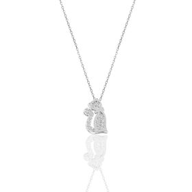 Söğütlü Silver SGTL2118 Rodyumyu Zirkon Taşlı Kedi Kolye