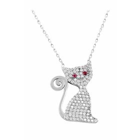 Söğütlü Silver SGTL2118 Rodyumyu Zirkon Taşlı Kedi Kolye