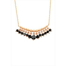 Söğütlü Silver SGTL2182 925 Ayar Gümüş Rose Siyah Taşlı Shakira Kolye