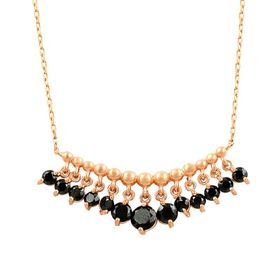 Söğütlü Silver SGTL2182 925 Ayar Gümüş Rose Siyah Taşlı Shakira Kolye