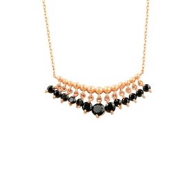 Söğütlü Silver SGTL2182 925 Ayar Gümüş Rose Siyah Taşlı Shakira Kolye