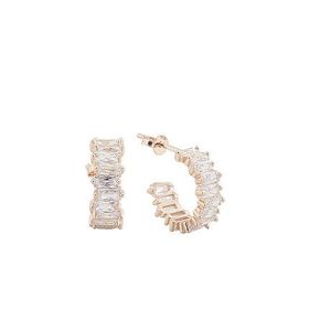 Söğütlü Silver SGTL2764 Rose Baget Taşlı Rose Halka Gümüş Küpe