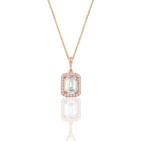 Söğütlü Silver SGTL2795 925 Ayar Gümüş Rose Baget Taşlı Kolye