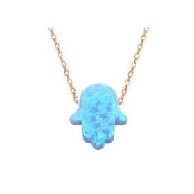 Söğütlü Silver SGTL3064 Opal Taşlı Fatma Ana Eli Kolye