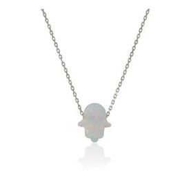 Söğütlü Silver SGTL3064 Opal Taşlı Fatma Ana Eli Kolye