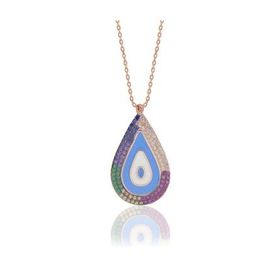 Söğütlü Silver SGTL3563 Damlalı Mineli Göz Kolye