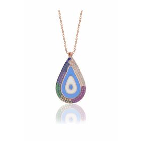 Söğütlü Silver SGTL3563 Damlalı Mineli Göz Kolye
