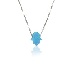Söğütlü Silver SGTL4165 Opal Taşlı Fatma Ana Eli Kadın Kolye