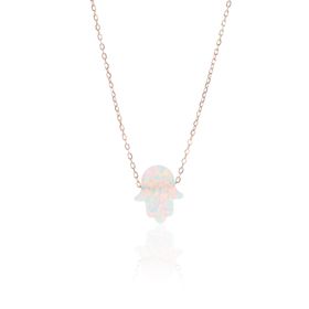 Söğütlü Silver SGTL4168 Opal Taşlı Fatma Ana Eli Kadın Kolye