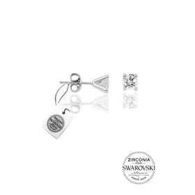 Söğütlü Silver SGTL4514 Swarovski Tek Taş Gümüş Küpe