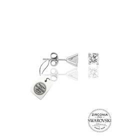Söğütlü Silver SGTL4514 Swarovski Tek Taş Gümüş Küpe
