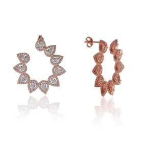 Söğütlü Silver SGTL4659 Damla Taşlı Halka Kadın Küpe