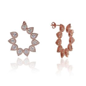 Söğütlü Silver SGTL4659 Damla Taşlı Halka Kadın Küpe