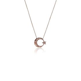 Söğütlü Silver SGTL5707 Ayyıldız Modeli Rose Kadın Gümüş Kolye