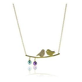 Söğütlü Silver SGTL5710 Daldaki Kuşlar Rose Kadın Gümüş Kolye