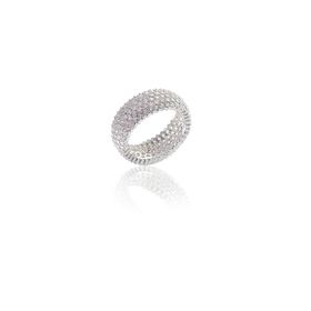 Söğütlü Silver SGTL5730 Kadın Tamtur Beş Sıralı Zirkon Taşlı Yüzük