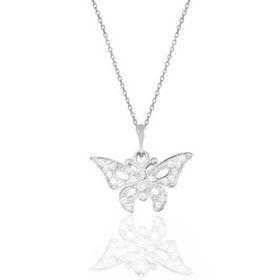 Söğütlü Silver SGTL6095 Zirkon Taşlı Kelebek Kolye