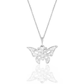 Söğütlü Silver SGTL6095 Zirkon Taşlı Kelebek Kolye