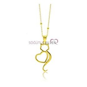 Söğütlü Silver SGTL7394 Kedi Kadın Kolye