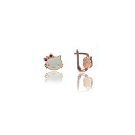 Söğütlü Silver SGTL7709 Mineli Mini Kedi Küpe