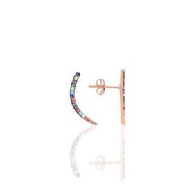 Söğütlü Silver SGTL7916 925 Ayar Gümüş Rose Zirkon Taşlı Mini Pırlanta Modeli Baykuş Küpe