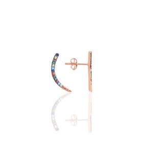 Söğütlü Silver SGTL7916 925 Ayar Gümüş Rose Zirkon Taşlı Mini Pırlanta Modeli Baykuş Küpe