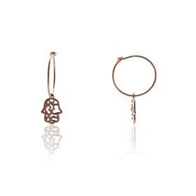 Söğütlü Silver SGTL7919 925 Ayar Gümüş Rose Zirkon Taşlı Mini Pırlanta Modeli Fatma Ana Eli Küpe
