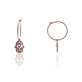 Söğütlü Silver SGTL7919 925 Ayar Gümüş Rose Zirkon Taşlı Mini Pırlanta Modeli Fatma Ana Eli Küpe