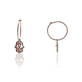 Söğütlü Silver SGTL7919 925 Ayar Gümüş Rose Zirkon Taşlı Mini Pırlanta Modeli Fatma Ana Eli Küpe