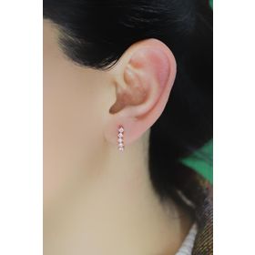 Söğütlü Silver SGTL7923 925 Ayar Gümüş Rose Zirkon Taşlı Mini Pırlanta Modeli Kelebek Küpe