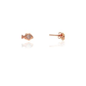 Söğütlü Silver SGTL7930 925 Ayar Gümüş Rose Zirkon Taşlı Mini Pırlanta Modeli Balık Küpe