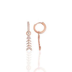 Söğütlü Silver SGTL7930 925 Ayar Gümüş Rose Zirkon Taşlı Mini Pırlanta Modeli Balık Küpe