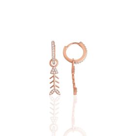 Söğütlü Silver SGTL7930 925 Ayar Gümüş Rose Zirkon Taşlı Mini Pırlanta Modeli Balık Küpe