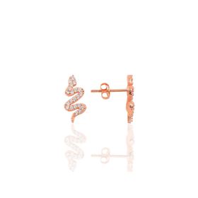 Söğütlü Silver SGTL7934 925 Ayar Gümüş Rose Zirkon Taşlı Mini Pırlanta Modeli Tek Taş Küpe