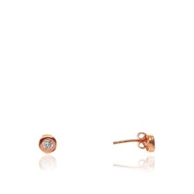 Söğütlü Silver SGTL7934 925 Ayar Gümüş Rose Zirkon Taşlı Mini Pırlanta Modeli Tek Taş Küpe