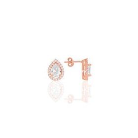 Söğütlü Silver SGTL7936 925 Ayar Gümüş Rose Zirkon Taşlı Mini Pırlanta Modeli Damla Küpe