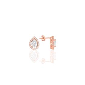 Söğütlü Silver SGTL7936 925 Ayar Gümüş Rose Zirkon Taşlı Mini Pırlanta Modeli Damla Küpe