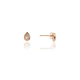 Söğütlü Silver SGTL7936 925 Ayar Gümüş Rose Zirkon Taşlı Mini Pırlanta Modeli Damla Küpe