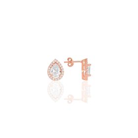 Söğütlü Silver SGTL7936 925 Ayar Gümüş Rose Zirkon Taşlı Mini Pırlanta Modeli Damla Küpe
