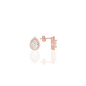 Söğütlü Silver SGTL7936 925 Ayar Gümüş Rose Zirkon Taşlı Mini Pırlanta Modeli Damla Küpe