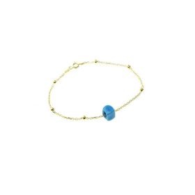 Söğütlü Silver SGTL8518 Sarı Gümüş Turkuaz Taşlı Top Top Bileklik