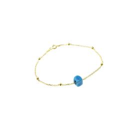 Söğütlü Silver SGTL8518 Sarı Gümüş Turkuaz Taşlı Top Top Bileklik