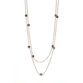 Söğütlü Silver SGTL8538 Gümüş Rose Onix Sıra Taşlı Kadın Kolye