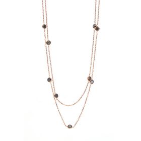 Söğütlü Silver SGTL8538 Gümüş Rose Onix Sıra Taşlı Kadın Kolye